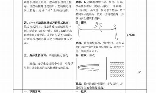 高中田径体育课教案_高中体育田径教学内容